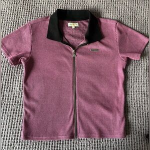 Teddy Fresh Zip-Up Shirt in Pink and Black